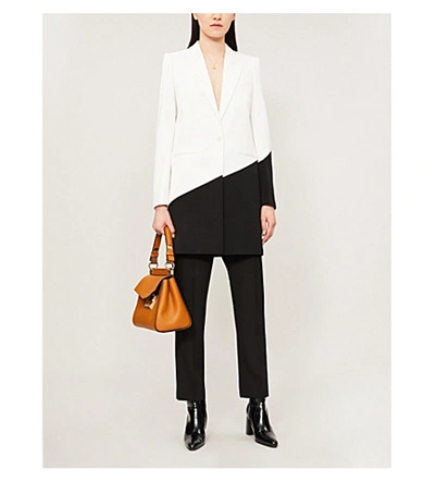 Shop Givenchy Contrast-panel Wool Blazer In Black/natural