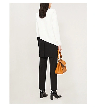 Shop Givenchy Contrast-panel Wool Blazer In Black/natural