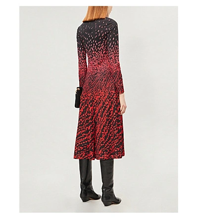 Shop Givenchy Dégradé-print Satin Dress In Black Red