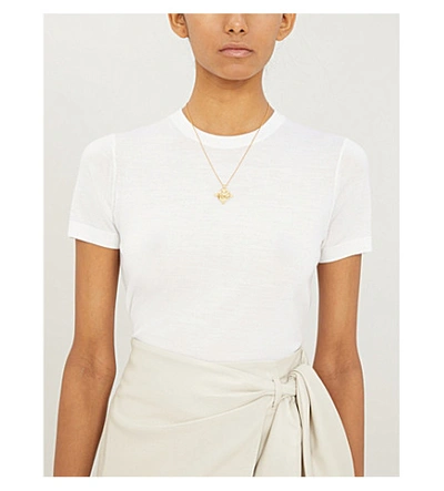 Shop Theory Fine Knit Wool-blend Top In Ivory