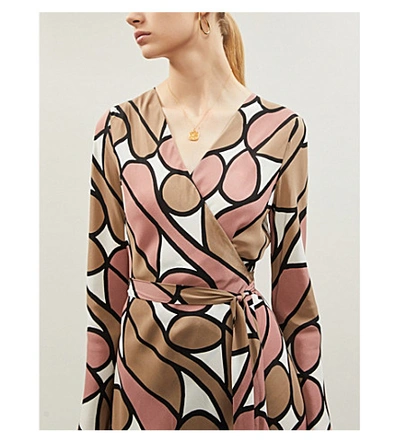 Shop Diane Von Furstenberg Tilly Graphic-print Silk Wrap Dress In Parang Burlwoord