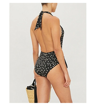 Shop Stella Mccartney Polka-dot Swimsuit In 008 Black Cream