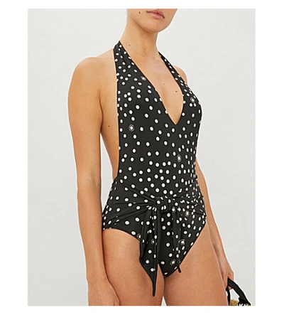 Shop Stella Mccartney Polka-dot Swimsuit In 008 Black Cream