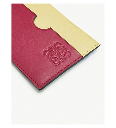 Shop Loewe Colour Block Leather Cardholder In Multicolor