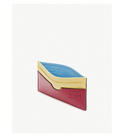 Shop Loewe Colour Block Leather Cardholder In Multicolor