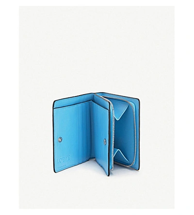 Shop Loewe Anagram-embossed Compact Leather Wallet In Sky Blue