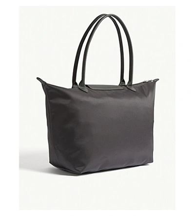 Shop Longchamp Le Pliage Large Nylon Tote Bag In Grey