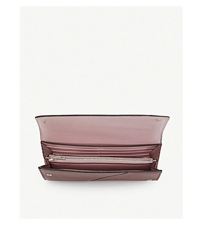 Shop Loewe Puzzle Leather Continental Wallet In Wine/pastel Pink