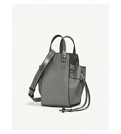 Shop Loewe Hammock Mini Leather Shoulder Bag In Gunmetal