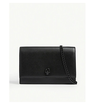 Shop Alexander Mcqueen Small Leather Cross-body Bag In Black