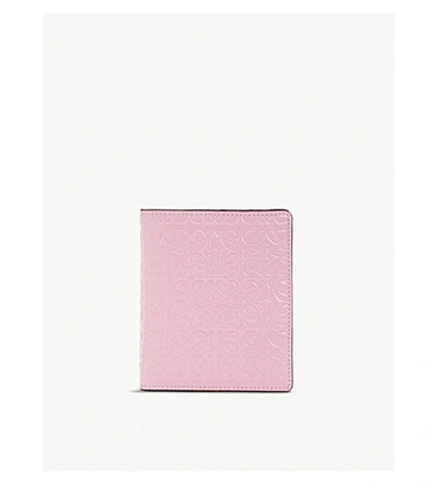 Shop Loewe Anagram-embossed Compact Leather Wallet In Candy