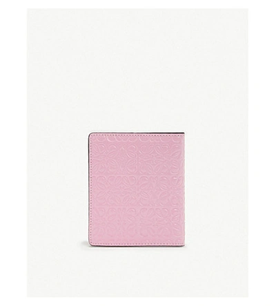 Shop Loewe Anagram-embossed Compact Leather Wallet In Candy