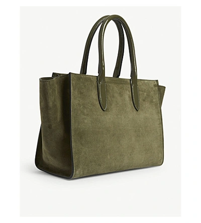 Shop Zadig & Voltaire Medium Candide Leather Tote Bag In Kaki