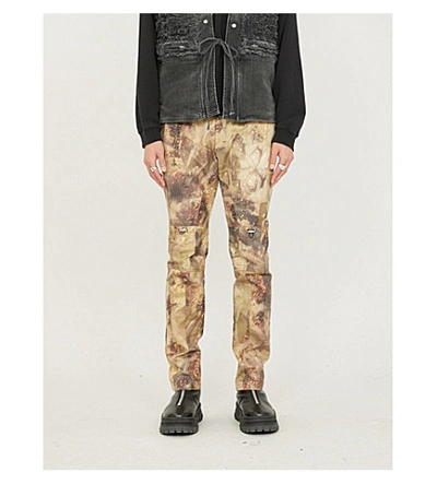 Shop Alyx Gaiter Camouflage-print Slim-fit Shell Trousers In Camo Green