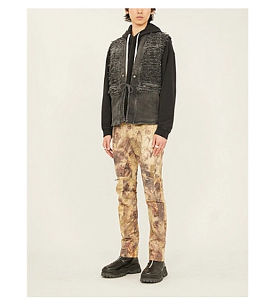 Shop Alyx Gaiter Camouflage-print Slim-fit Shell Trousers In Camo Green