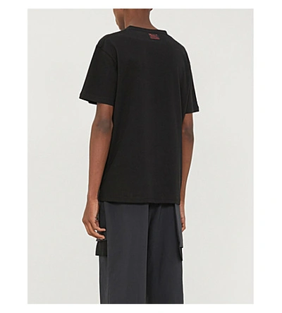 Shop Raf Simons Twin Peaks Graphic-print Cotton-jersey T-shirt In Black