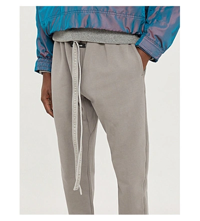 Shop Fear Of God Skinny Cotton-jersey Jogging Bottoms In Rust