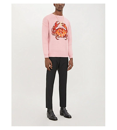 Shop Casablanca Graphic-print Cotton-knit Jumper In Pink