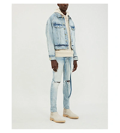 Shop Fear Of God Trucker Denim Jacket In Vintage Indigo