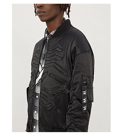 Shop Haculla Hac-head Shell Bomber Jacket In Black