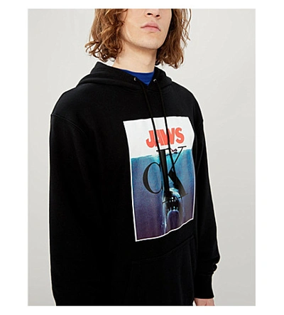 Shop Calvin Klein 205w39nyc Jaws Cotton-jersey Hoody In Black