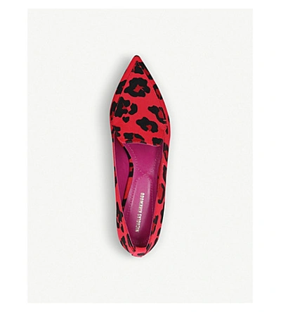 Shop Nicholas Kirkwood Beya Leopard-print Canvas Loafers In Red