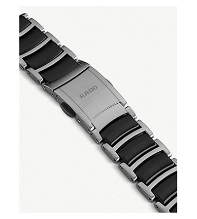 Shop Rado Women's Silver And Back R30935712 Centrix Stainless Steel And Ceramic Diamond Watch In Silver/black