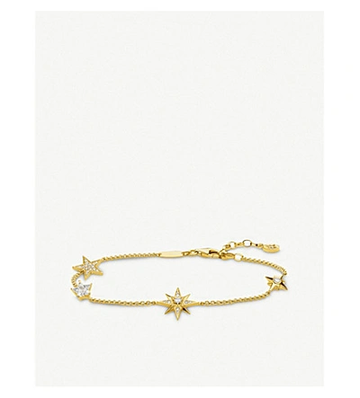 Shop Thomas Sabo Womens White Magic Stars Zirconia 18ct Gold-plated Bracelet