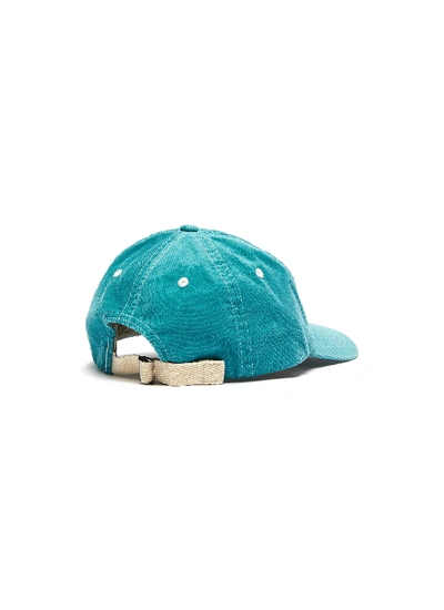 Shop Acne Studios Logo Embroidered Corduroy Baseball Cap In Aqua Blue