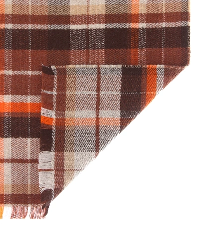 Shop Acne Studios Checked Wool Scarf In Brown