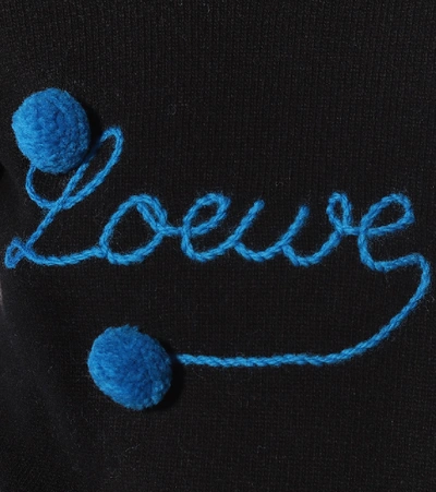 Shop Loewe Embroidered Wool Sweater In Blue
