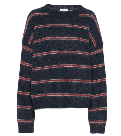 Shop Acne Studios Striped Wool-blend Sweater In Black