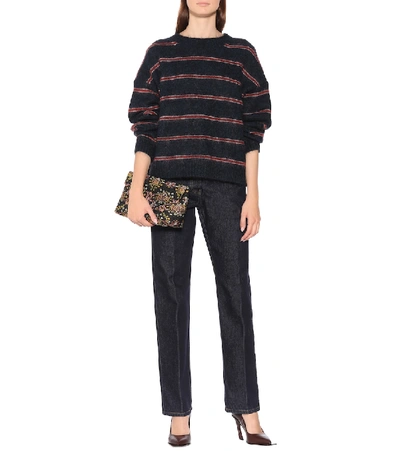 Shop Acne Studios Striped Wool-blend Sweater In Black
