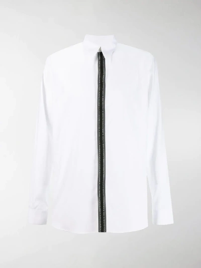 Shop Givenchy Logo Tape Placket Shirt In White