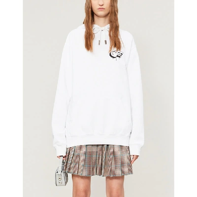 Shop Off-white Markers Logo-print Cotton-jersey Hoody In White+black