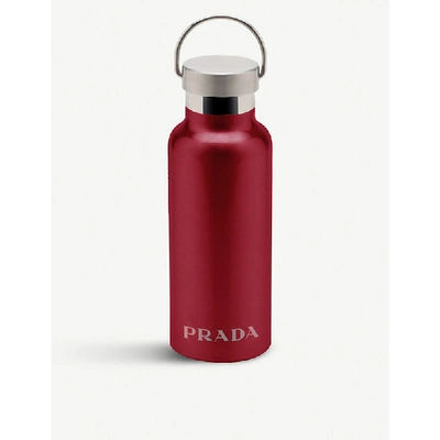 Prada Stainless Steel Water Bottle (500 ml) in Red