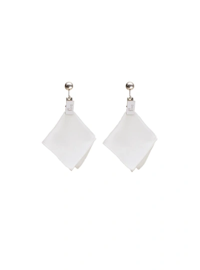 Shop Jacquemus Les Mouchoirs Earrings In White White
