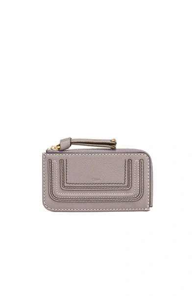 Shop Chloé Chloe Medium Marcie Wallet With Slot Cards In Cashmere Grey