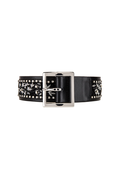 Amiri Black Embellished Leather Belt | ModeSens