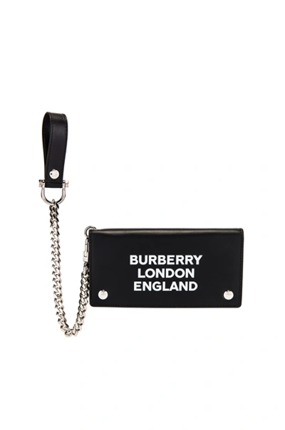 Shop Burberry Printed Ble Leather Wallet In Black