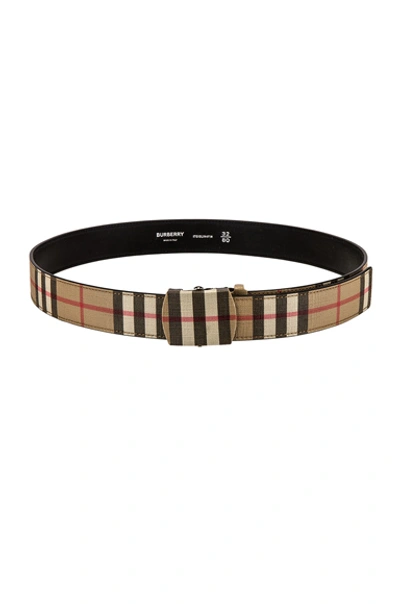 Shop Burberry Vintage Check E-canvas Belt In Archive Beige