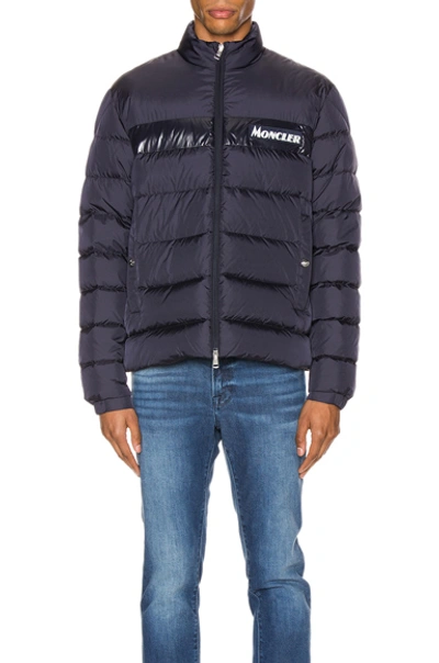 Moncler Servieres Down Jacket In Dark Blue In Navy | ModeSens