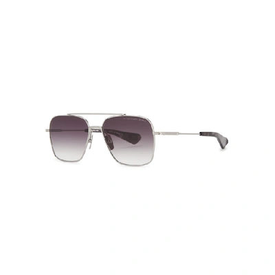Shop Dita Flight-seven Aviator-style Sunglasses In Black
