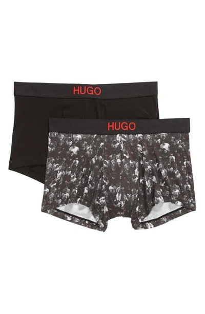 Shop Hugo Boss Brother 2-pack Cotton Trunks In Multi