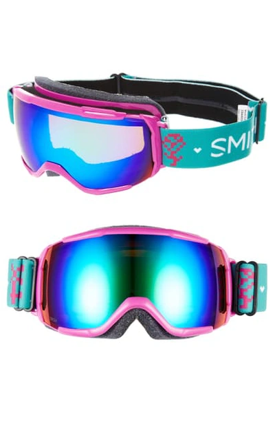 Shop Smith Grom Snow Goggles - Teal/ Pink/ Green