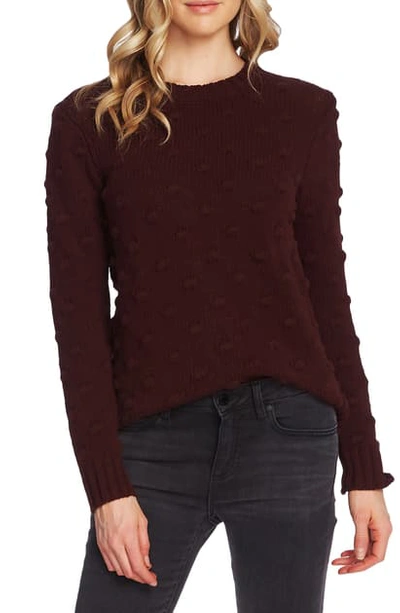 Shop Vince Camuto Cotton Popcorn Sweater In Port