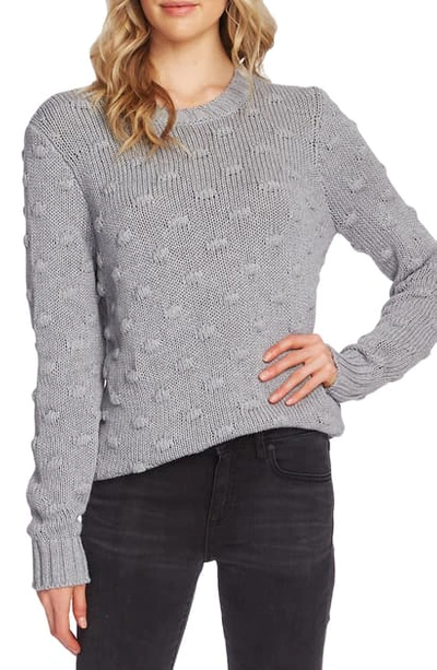 Shop Vince Camuto Cotton Popcorn Sweater In Silver Heather