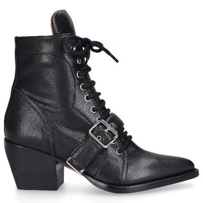 Shop Chloé Ankle Boots Rylee Calfskin In Black