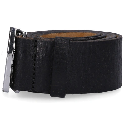 Shop Dsquared2 Men Belt Bem0223 Calfskin Usedlook Logo Black