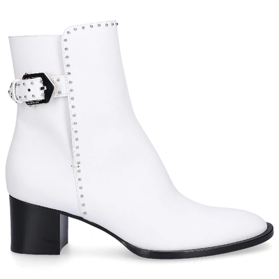 Shop Givenchy Ankle Boots Be601d40 Calfskin Logo Rivets White